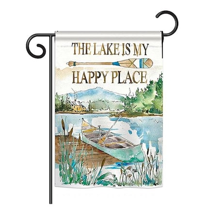 13 X 18.5 In. Lake Is Happy Place Nature - Everyday Outdoor Impressions; Decorative Vertical Garden Flag